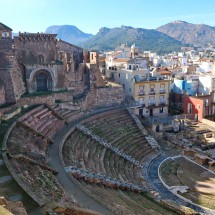 Teatro Romano with the ruins of the old cathedral